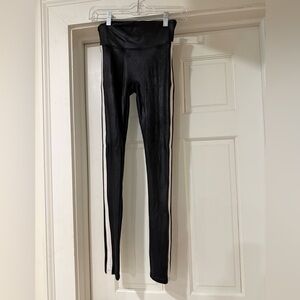 SPANX Black Leggings with White Side Accent